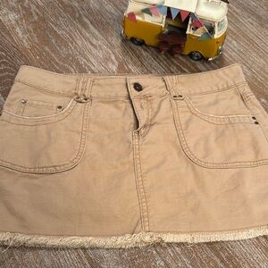 Jordache Cream Tan Cargo Mini Skirt